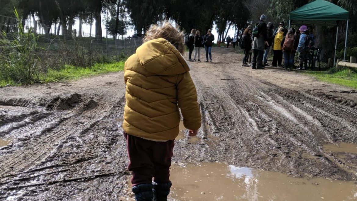 צעדת הבוץ בגן הלאומי ירקון. צילום עופרה כנפי, רשות הטבע והגנים כ-100 אלף מטיילים ביקרו בשבת בשמורות הטבע והגנים הלאומיים
