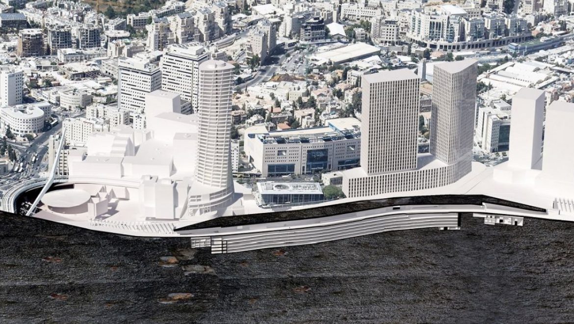 הדמיה של מתחם הכניסה החדש לירושלים. צילום יח מכרז ראשון למתחם הכניסה החדש לירושלים