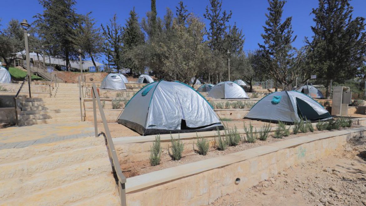 מתחם הקמפינג החדש ביער השלום שברכס ארמון הנציב בירושלים. צילום קובי הראתי לראשונה בירושלים: מתחם קמפינג עירוני