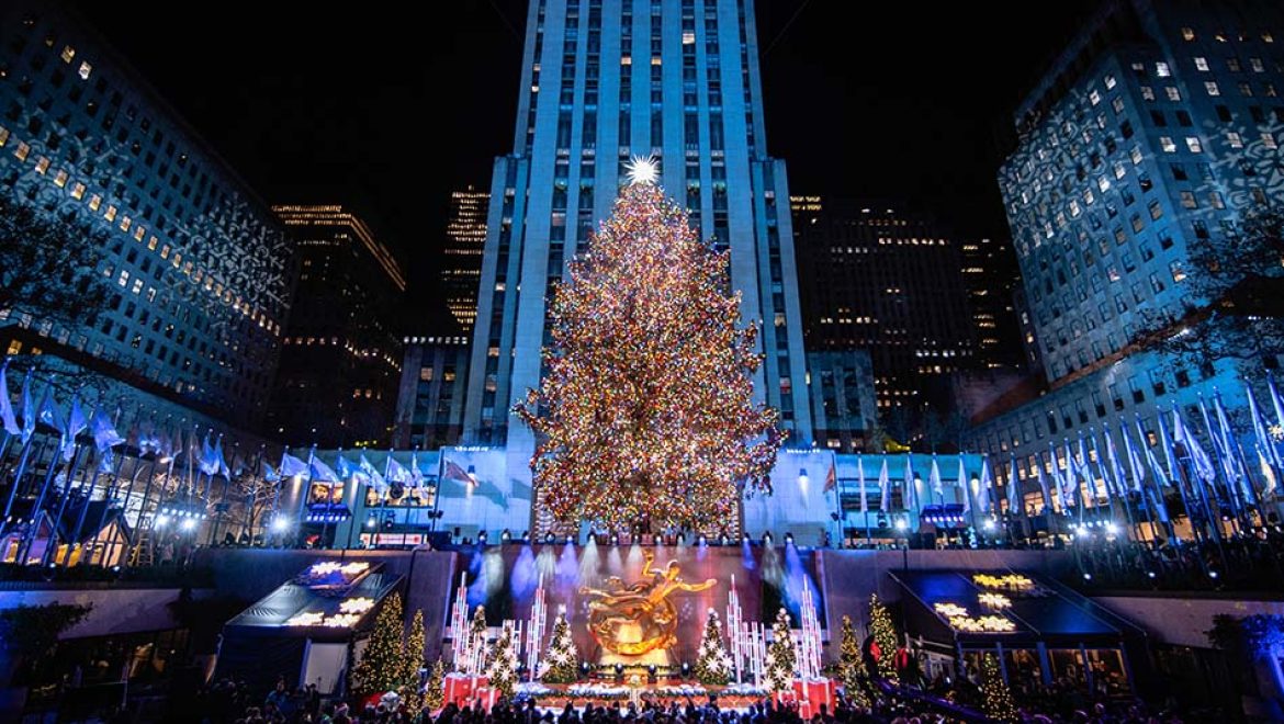 עץ חג המולד של SWAROVSKI הוצב במרכז רוקפלר בניו יורק