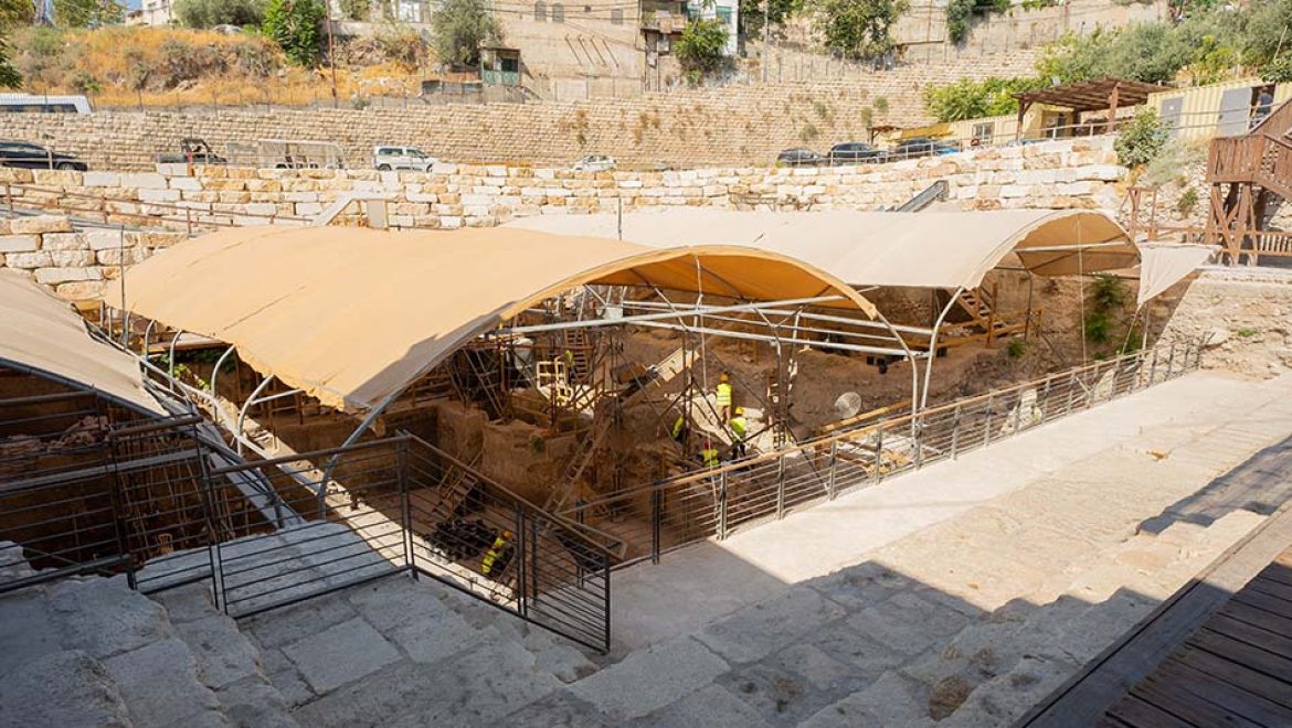 חפירות רשות העתיקות, בריכת השילוח בעיר דוד. צילום ליאור דסקל, עיר דוד נחשף בעיר דוד הסכר הקדום הגדול ביותר בארץ ישראל
