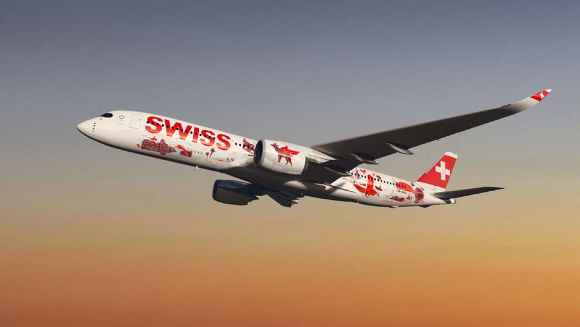 SWISS’s first Airbus A350-900. צילום SWISS SWISS ממריאה לעידן ה-A350: טיסת הבכורה מציריך לפלמה דה מיורקה