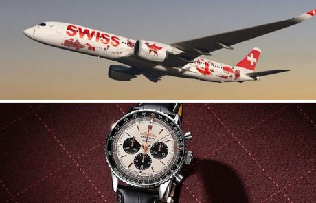 SWISS וברייטלינג משיקים שעון Navitimer לציון השקת מטוס ה- A350