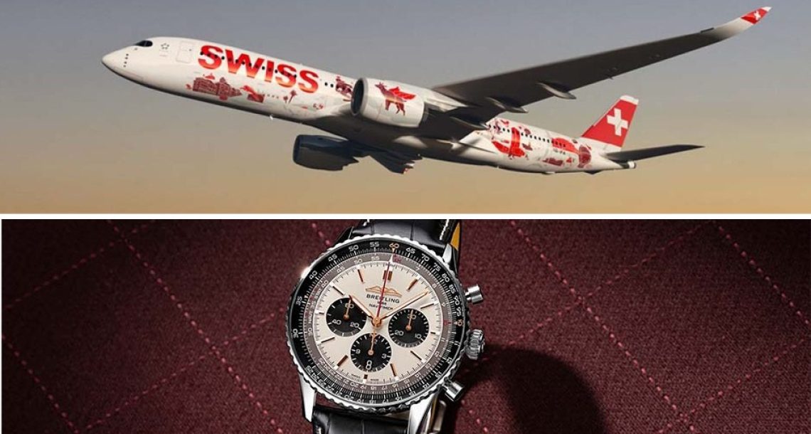 SWISS וברייטלינג משיקים שעון Navitimer לציון השקת מטוס ה- A350